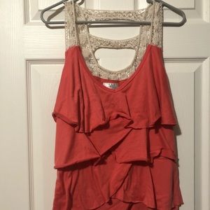 Ruffled, Lace Tank